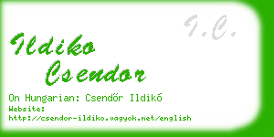 ildiko csendor business card